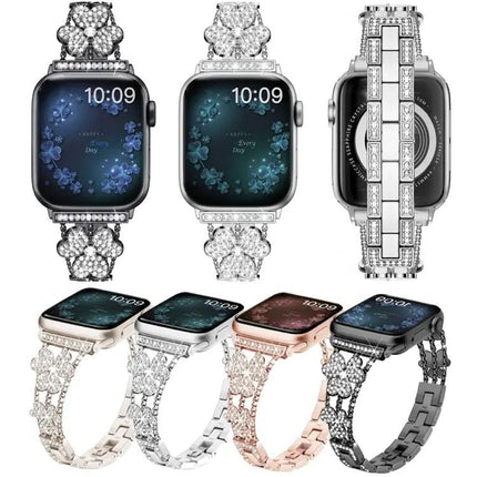 Clover Diamond Metal Adjustable Band For Apple Watch 41/45mm | Syndmart
