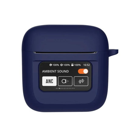 Silicone Protective Case for JBL Earphones in Daily Use navy silicone case with charging port access and ambient sound display