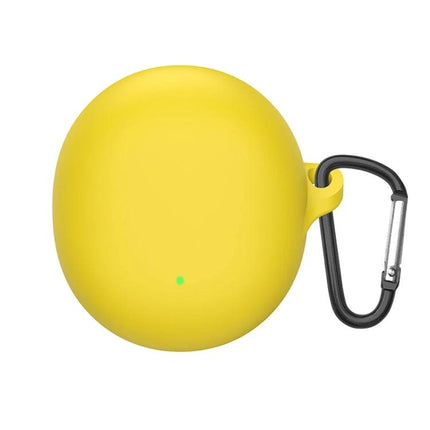 Silicone Case for OPPO Enco Air 3 During Daily Outings - yellow silicone protective case with carabiner