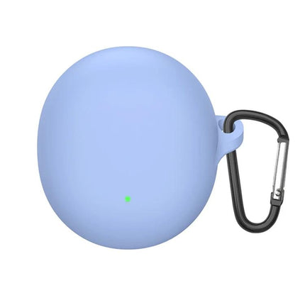 Silicone Case for OPPO Enco Air 3 During Daily Outings - light blue silicone protective case with carabiner