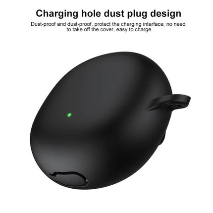 Silicone Case for OPPO Enco Air 3 During Daily Outings - matte black silicone protective cover with charging hole dust plug