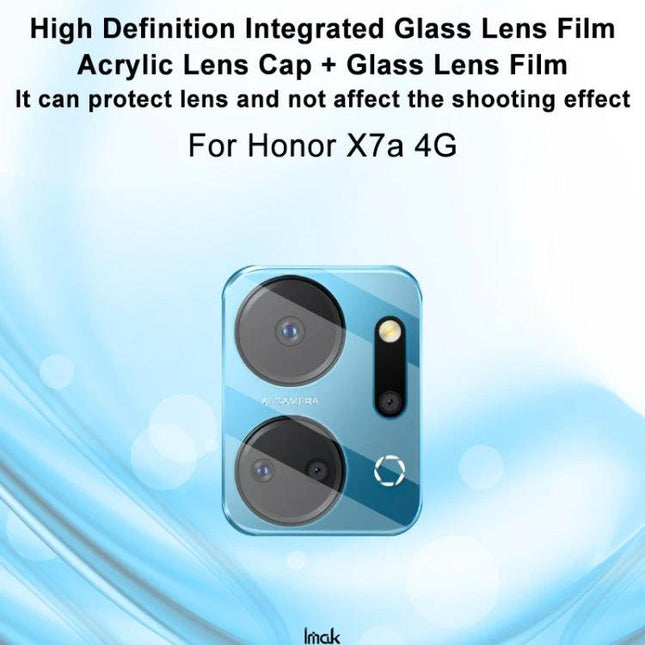 Imak Rear Camera Tempered Glass Protector For Everyday Phone Use rear lens shield for Honor X7a 4G, clear tempered glass protects against scratches and impacts