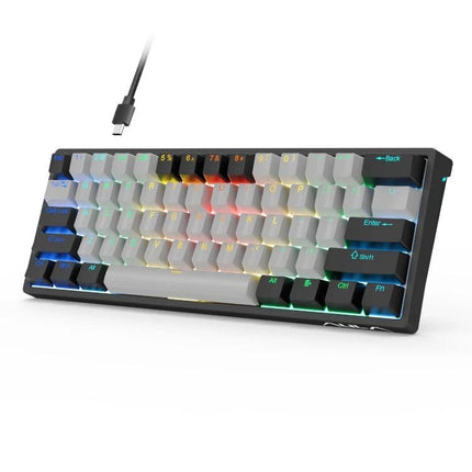 AULA Ergonomic 61-Key Wired RGB Mechanical Keyboard for Gaming compact ergonomic 61-key layout with RGB backlight
