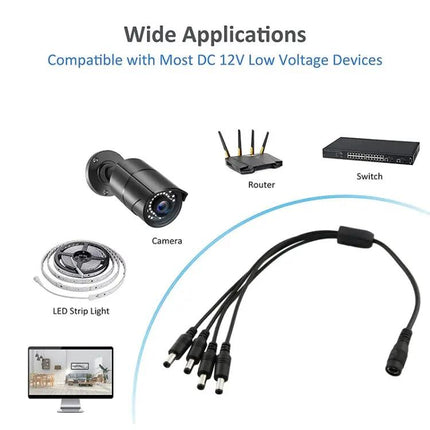 DC Female to DC Male Power Extension Cable for Devices