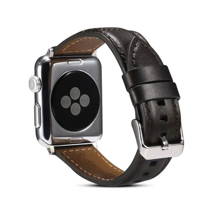 Genuine Oil Wax Leather Watch Band For Apple Watch 38-49mm