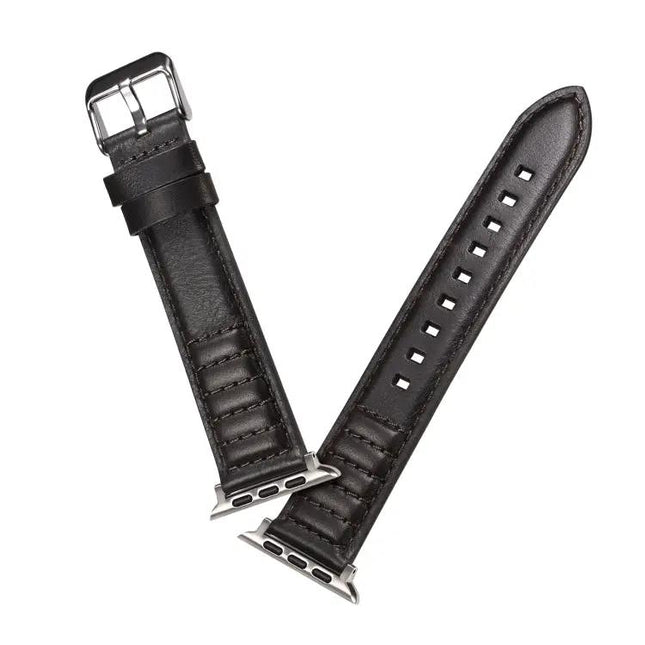Genuine Oil Wax Leather Watch Band For Apple Watch 38-49mm | Syndmart