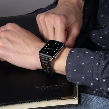 Genuine Oil Wax Leather Watch Band For Apple Watch 38-49mm