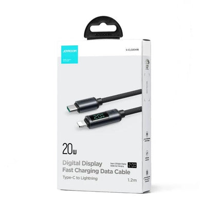 Joyroom Cable for Daily Phone Charging and Syncing - 20W Type-C to Lightning braided cable with digital display, 1.2m