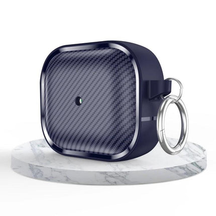 Protective Carbon Fiber Earphone Case for Daily Commutes compact carbon fiber protective case with keyring, dust- and scratch-resistant
