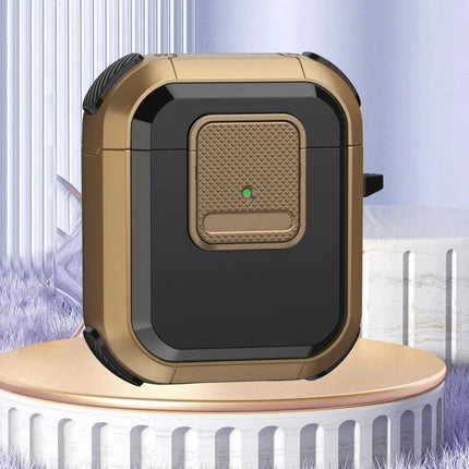Essential Protective Case for Earphones in Everyday Scenarios - durable TPU PC protective case in black and gold, dust and impact resistant