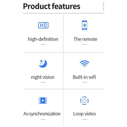 X2 Smart HD Mini WiFi Camera with Night Vision for Home Monitoring - compact HD night vision camera with motion alerts, built-in WiFi and loop video
