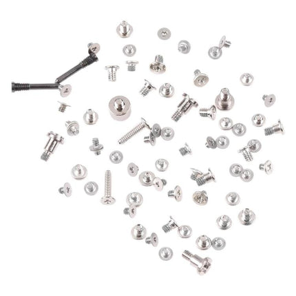 Replacement Screws Set for iPhone 14 Home Repairs - assorted silver repair screws laid out for DIY battery and screen fixes