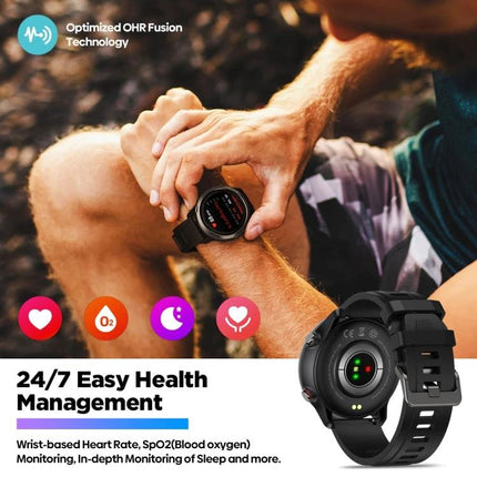 Zeblaze Stratos 2 Lite for Daily Fitness and Health Monitoring - wrist smartwatch showing heart rate and SpO2 tracking for active daily use