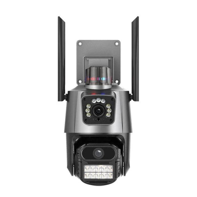 AI Security Camera for Home Monitoring with Human Detection, 2MP bullet + spherical spliced to 4MP, outdoor wall mount