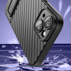 Wavy Pattern TPU Phone Case with Lens Protector for iPhone 15 Plus, Series 2