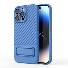 Wavy Design TPU Phone Case with Lens Protection Film for iPhone 15 Pro Max