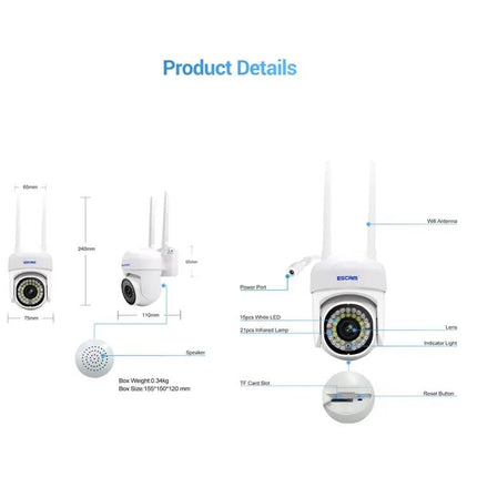 ESCAM PVR007 WiFi Camera for Home Security and Monitoring