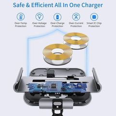 S8 Premium Wireless Car Charger with Dual Coil Smartphone Holder