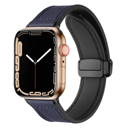 Magnetic Folding Silicone Leather Band for Apple Watch 49mm