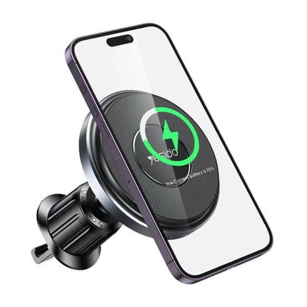 Yesido MagSafe Car Vent Charger for iPhone, Strong Magnetic Hold mounted on vent with iPhone charging and 360° rotation