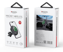 Yesido C190 15W Magnetic Vent Wireless Charger with 360° Rotation and Strong Hold for Cars