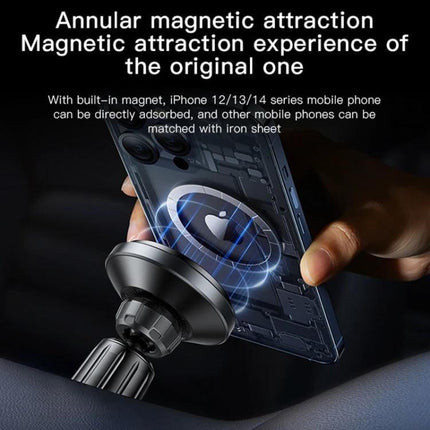 Yesido MagSafe Car Vent Charger for iPhone, Strong Magnetic Hold - compact magnetic car vent mount with soft silicone surface and 360° rotation for secure one-handed use