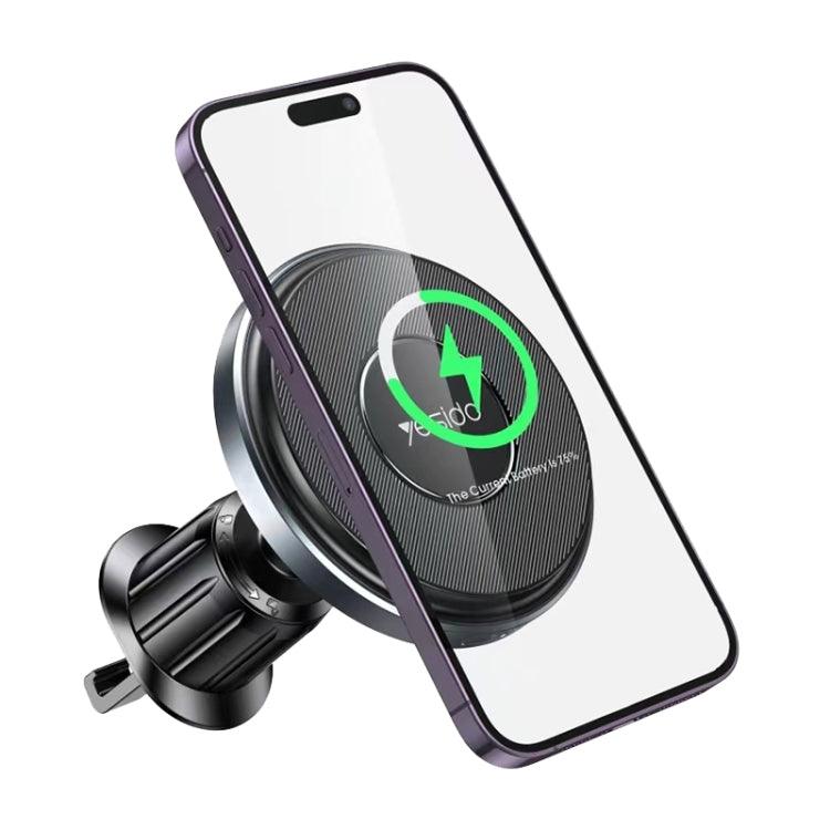 Yesido C190 15W Magnetic Vent Wireless Charger with 360° Rotation and Strong Hold for Cars