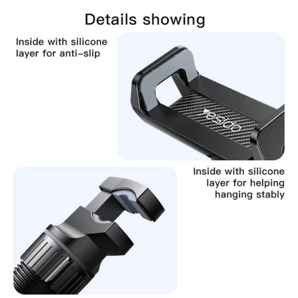 Yesido Car Rearview Mirror Phone Holder With Adjustable Angle showing silicone anti-slip layer and stable hanging components