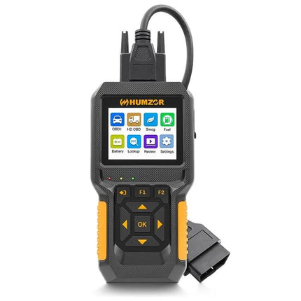 Essential HUMZOR Device for Daily Vehicle Maintenance Tasks - handheld OBDII scanner with color screen and cable for checking fault codes