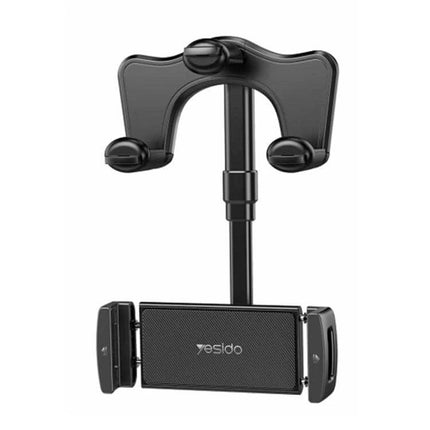 Yesido Car Rearview Mirror Phone Holder For Hands Free Driving 3 Axis clamp mount with 360° rotation for navigation hands-free calls and media