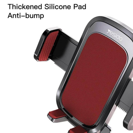 Yesido Car Cup Holder Phone Bracket 320 Degree Adjustable showing red thickened silicone pad and anti-bump side grips