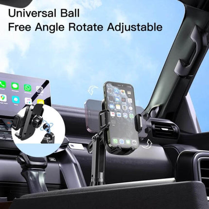 Yesido Car Cup Holder Phone Bracket 320 Degree Adjustable mounted in car cup holder showing 320° swivel for portrait and landscape hands-free navigation