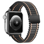 For Apple Watch Series 8&7 41mm / SE 2&6&SE&5&4 40mm / 3&2&1 38mm / Black+Rose Gold