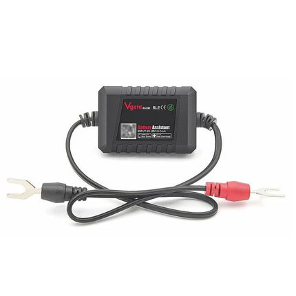 Vgate Device for Daily Car Battery Health Monitoring small black Bluetooth battery assistant with red and black clamps