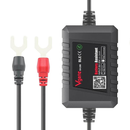 Vgate Device for Daily Car Battery Health Monitoring - compact Bluetooth battery assistant with red and black ring terminal leads