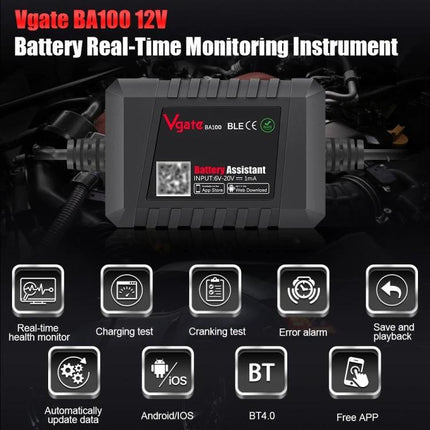 Vgate Device for Daily Car Battery Health Monitoring - Bluetooth battery real-time monitor for car health, charging and starting status