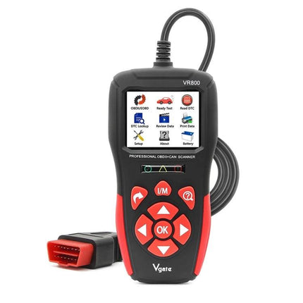 Vgate VR800 Code Reader for Daily Vehicle Diagnostics handheld OBD2 scanner with color display and connector cable