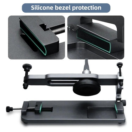 Kaisi Universal LCD Screen Separator for Easy Device Repairs showing silicone bezel protection and adjustable clamps for precise screen separation