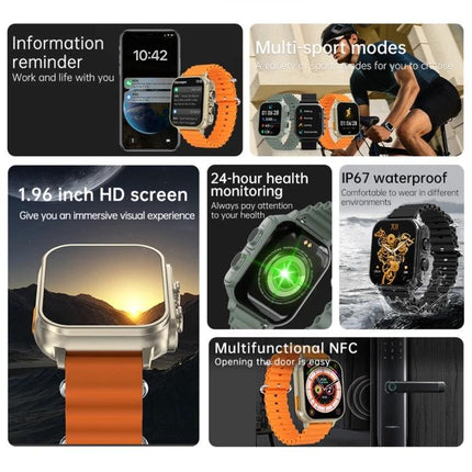 Watch That Doubles as Earphones for Daily Workouts and Calls - smart watch with 1.96-inch HD screen, Bluetooth earphones, 24-hour health monitoring, IP67