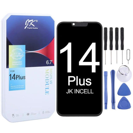 JK inell LCD Screen for Everyday iPhone 14 Repairs replacement display kit with tools and packaging