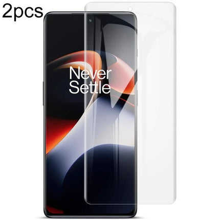 Imak Curved Hydrogel Screen Protector For Smartphone Displays ultra-thin 0.15mm edge-to-edge clear film showing on curved phone screen