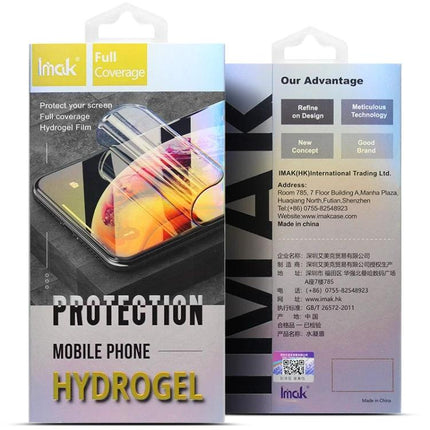 Imak 2-Piece Curved Hydrogel Back Protector For Phones Everyday Scratch Protection packaging showing full-coverage hydrogel film on phone back