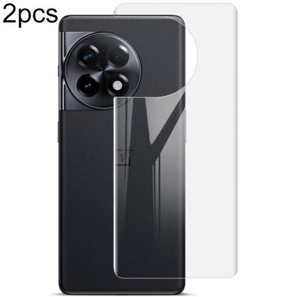 Imak 2-Piece Curved Hydrogel Back Protector For Phones Everyday Scratch Protection on black phone showing full curved clear film