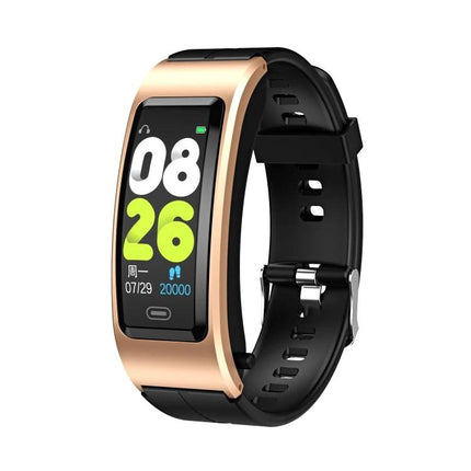 B7 Bluetooth Bracelet for Daily Health Tracking Essentials - rose gold fitness tracker with heart rate, blood pressure monitoring and Bluetooth earphone feature