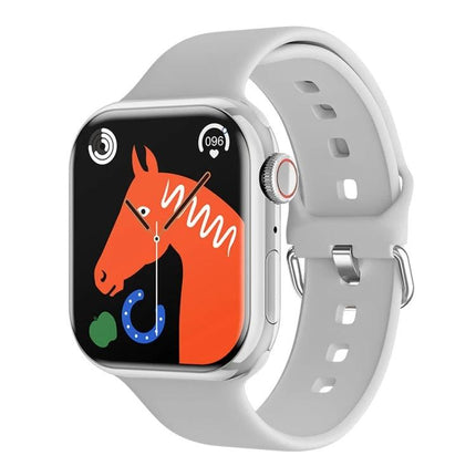 A Versatile Smart Watch for Everyday Wellness and Connectivity with white strap showing activity and health metrics on-screen