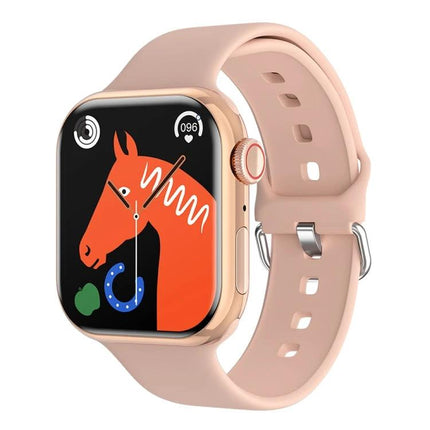 A Versatile Smart Watch for Everyday Wellness and Connectivity - rose gold smartwatch with pink silicone band showing activity and heart metrics