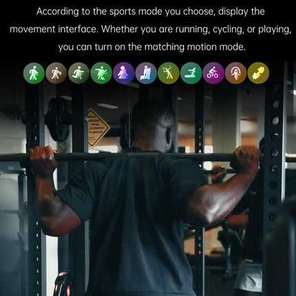 Daily Smart Watch with Built-in Earphones for Active Lifestyles on wrist during gym workout showing sports modes and touch controls