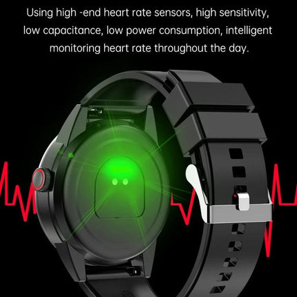 Daily Smart Watch with Built-in Earphones for Active Lifestyles showing heart rate sensor glowing green and fitness monitoring