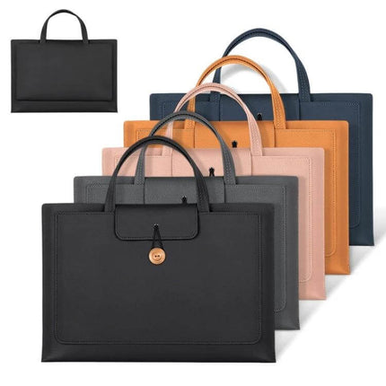 Portable Elastic Laptop Inner Bag for 13-14 Inch Laptops in black, gray, pink, tan and navy protective sleeve with handles for travel