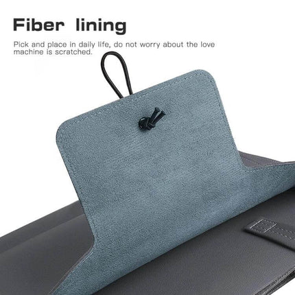 Portable Elastic Laptop Inner Bag for 13-14 Inch Laptops - Gray Fiber Lining Protective Inner Sleeve